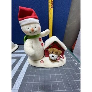2011 Hallmark Snowman Deck The Halls Duo Jingle Pals Plush Singing with Dog Work